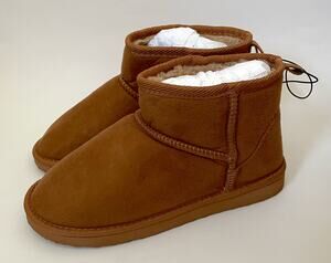 MIA Faux Fur Bootie Lightweight Winter Warm Boot Brown Size 6.5 NEW